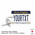 【Etichetta Specchietto Retrovistore】West Virginia/Deodorante per Auto a Forma di Targa Americana Originale