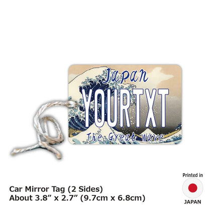 【Etichetta Specchio】 Katsushika Hokusai, Trentasei vedute del Monte Fuji, La grande onda di Kanagawa / Deodorante per auto a forma di targa americana originale