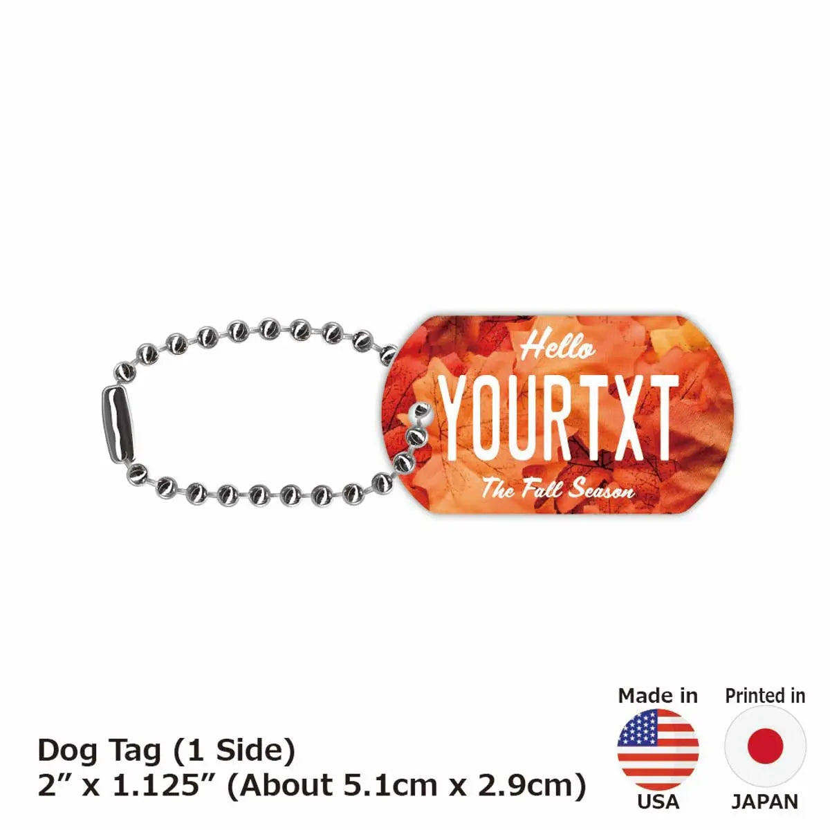 [Medaglietta per cani] Acero Rosso / Portachiavi personalizzato con targa americana