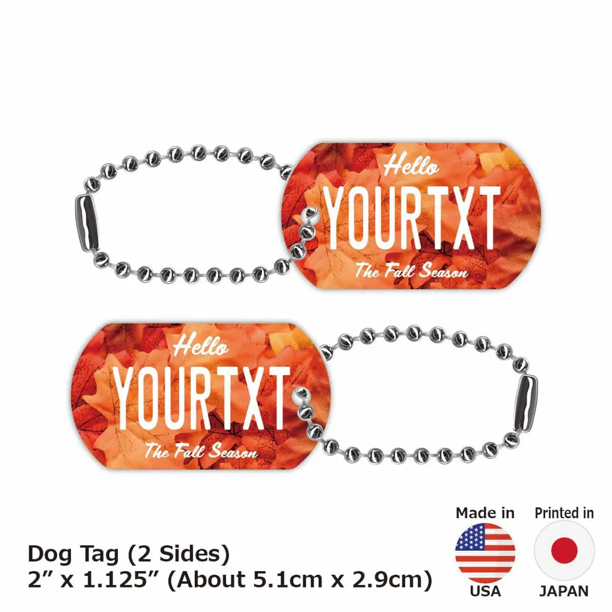 [Medaglietta per cani] Acero Rosso / Portachiavi personalizzato con targa americana