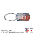 【Medaglietta identificativa per cani/Dog Tag】Katsushika Hokusai - Trentasei vedute del Monte Fuji - Vento fresco al mattino e cielo sereno (Fuji rosso) / Portachiavi personalizzato a forma di targa americana