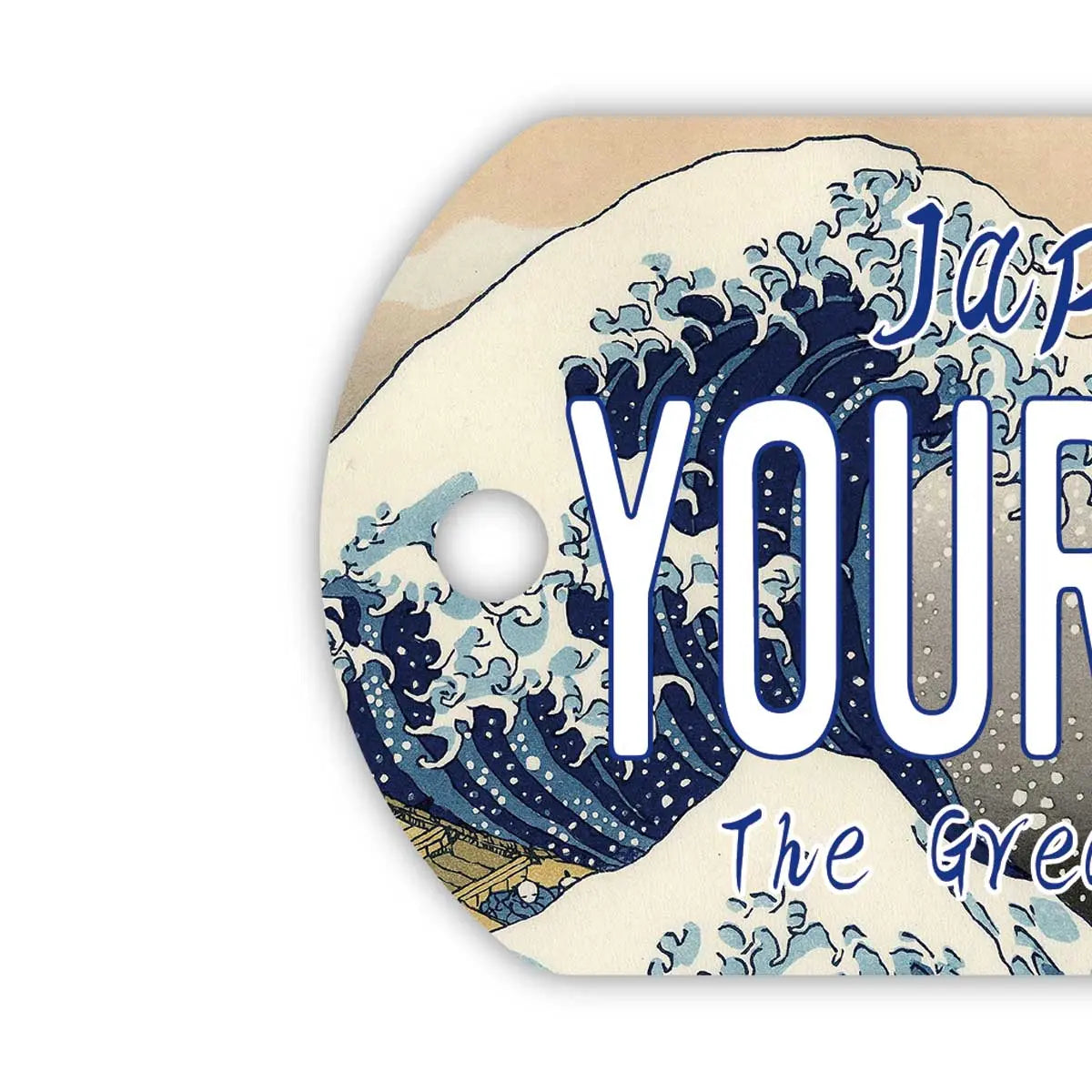 【Medaglietta per cani/dog tag】Katsushika Hokusai・Trentasei vedute del Monte Fuji・La grande onda di Kanagawa・Grande onda / Portachiavi personalizzato a forma di targa americana
