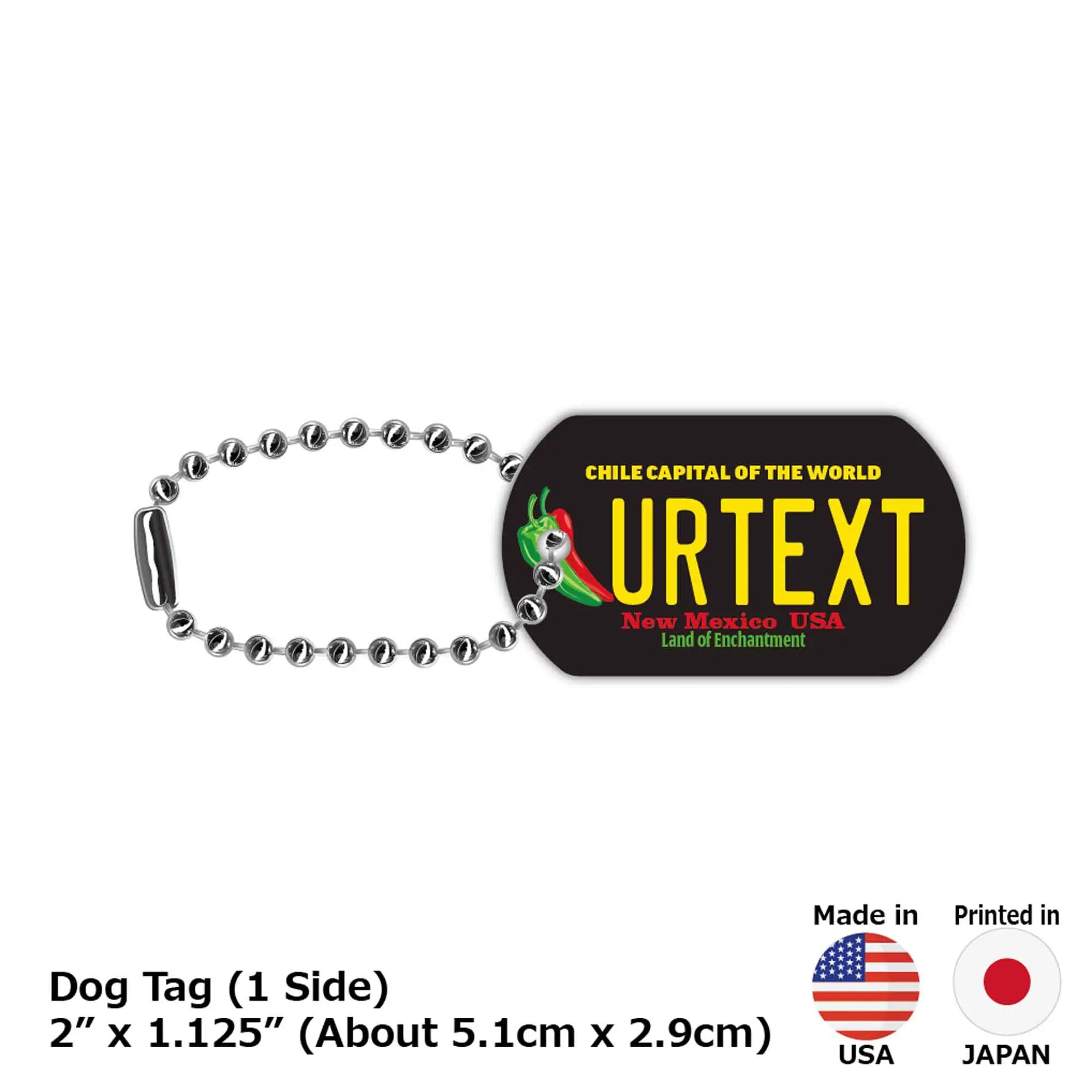 **Medaglietta identificativa per cani - Targhetta identificativa per cani** Nuovo Messico Peperoncino / Portachiavi personalizzato a forma di targa americana