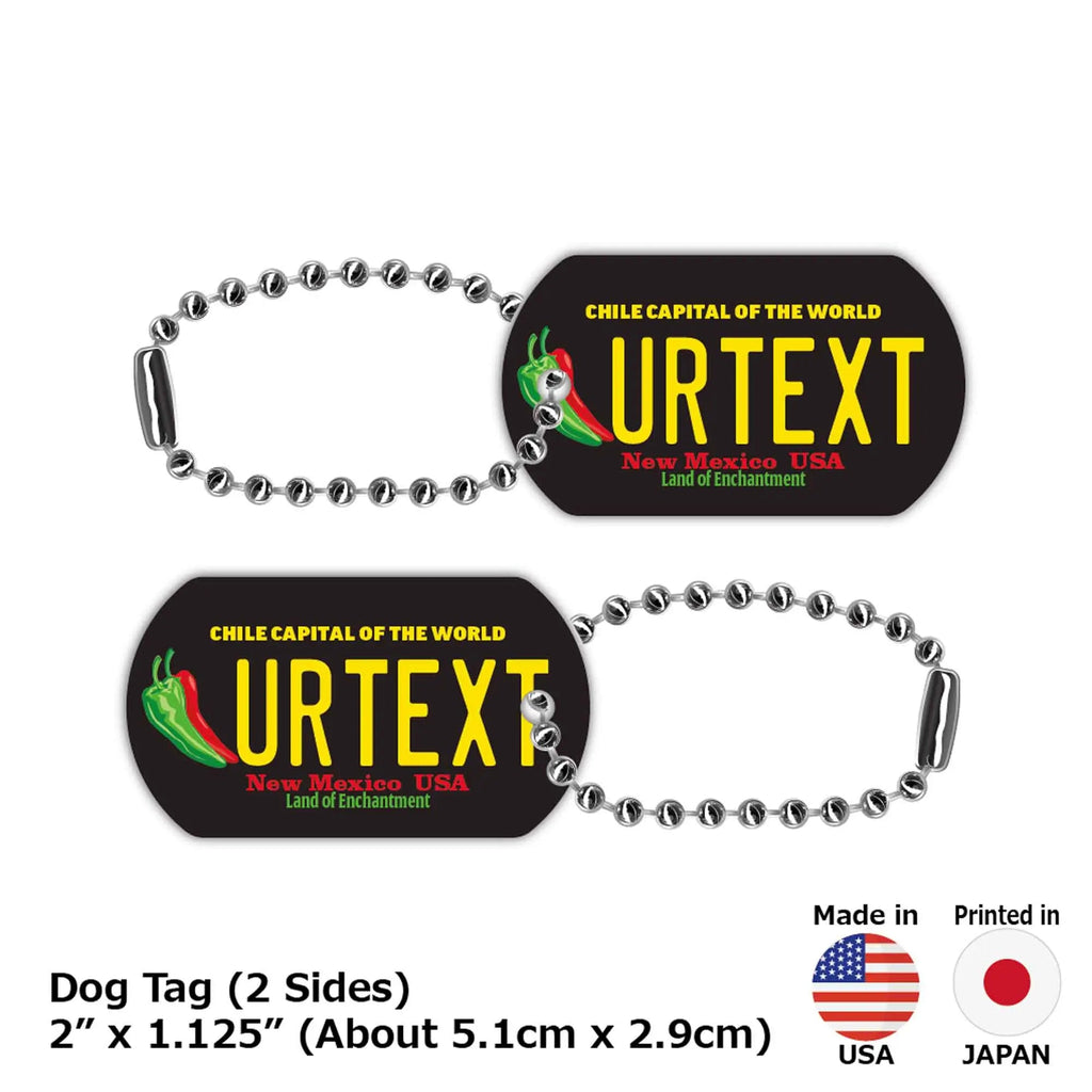 **Medaglietta identificativa per cani - Targhetta identificativa per cani** Nuovo Messico Peperoncino / Portachiavi personalizzato a forma di targa americana