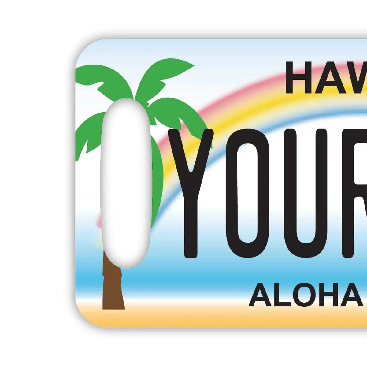 [Targhetta per bagaglio] Hawaii - Palme / Originale a forma di targa americana, elegante, tag anti-smarrimento