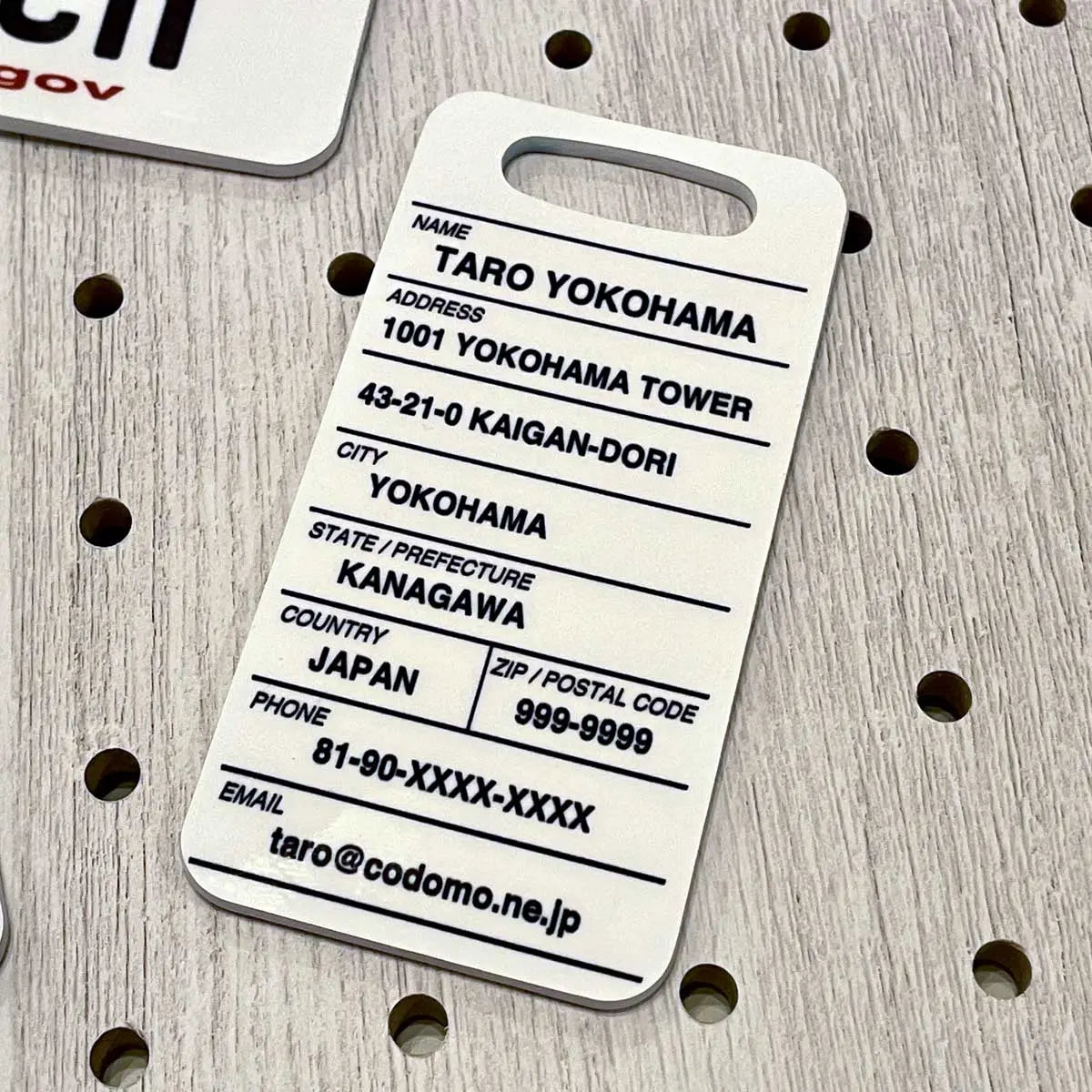 【Etichetta per bagagli】Palma da cocco・Spiaggia di corallo/Originale a forma di targa americana・Elegante・Etichetta anti-smarrimento