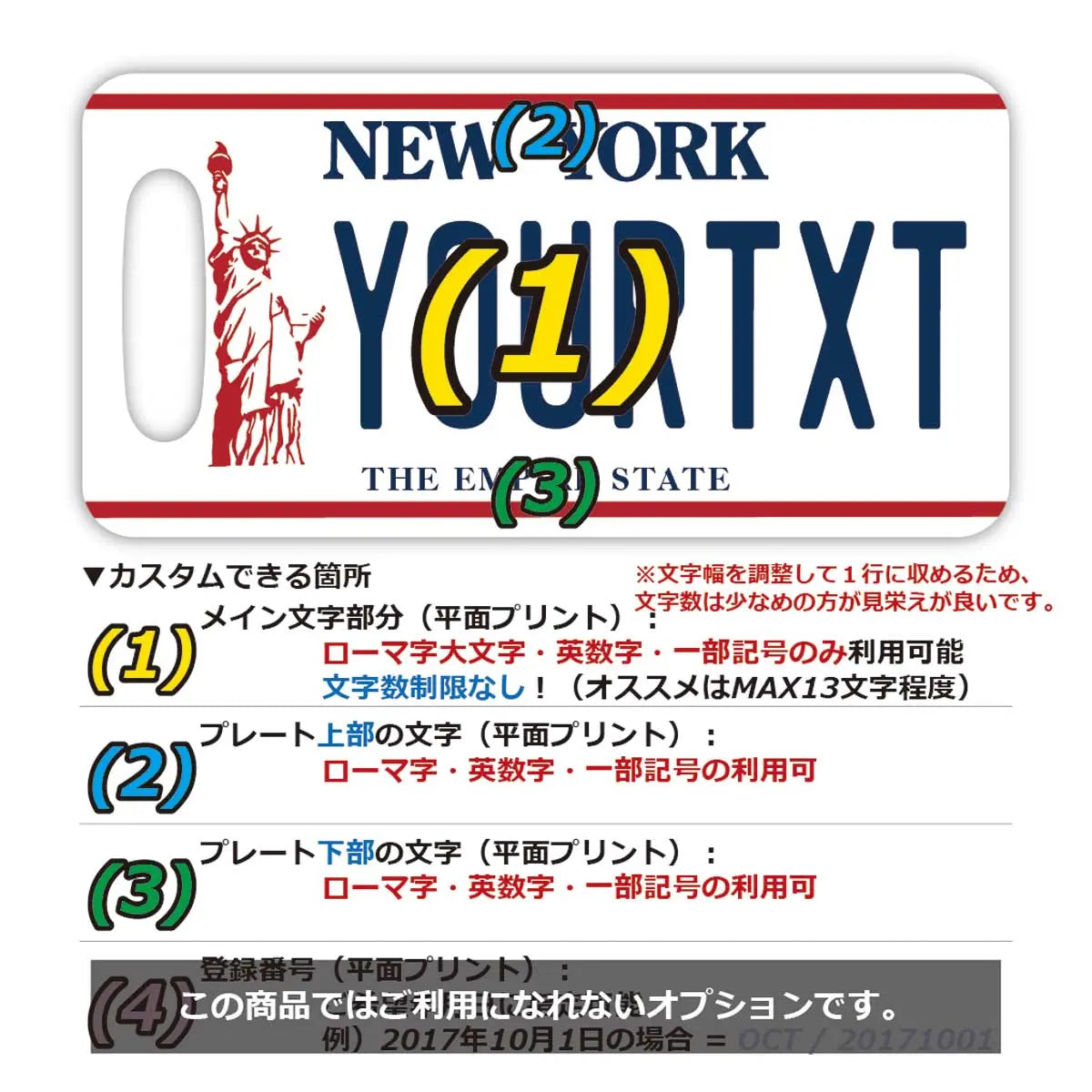 【Etichetta per bagaglio】New York/Originale a forma di targa americana, elegante, anti-smarrimento