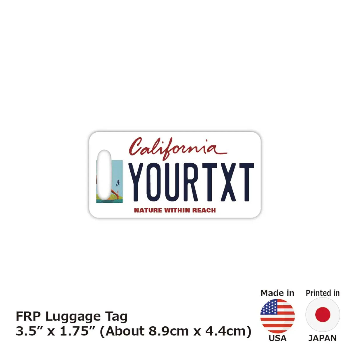 【Etichetta per bagagli】California - San Francisco/Originale a forma di targa americana, elegante, per prevenire lo smarrimento