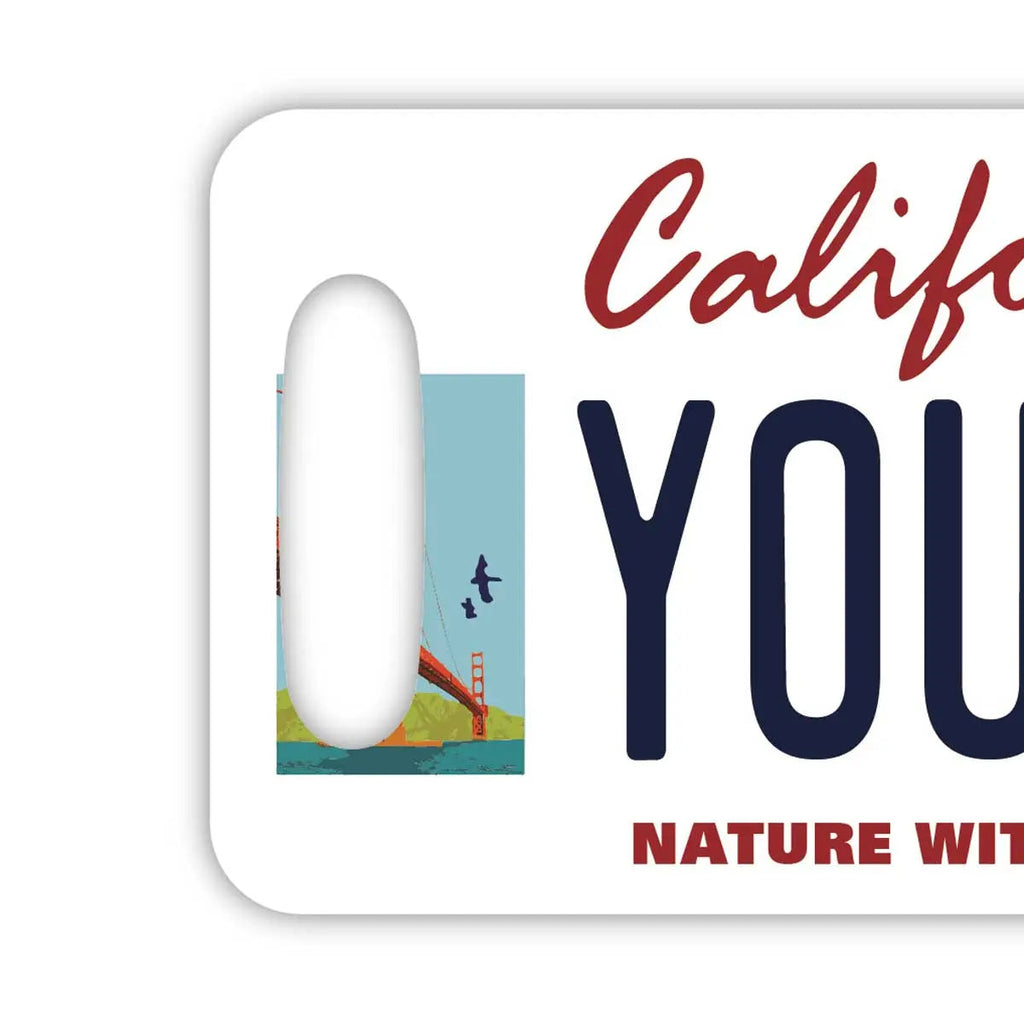 【Etichetta per bagagli】California - San Francisco/Originale a forma di targa americana, elegante, per prevenire lo smarrimento