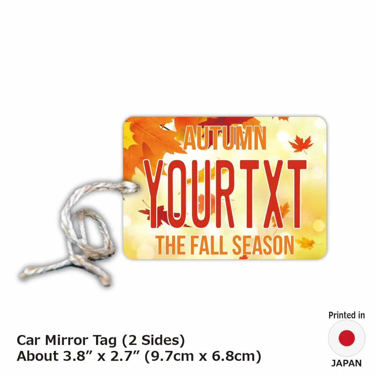 [Etichetta specchio] Acero autunnale/Arancione/Deodorante per auto originale a forma di targa americana