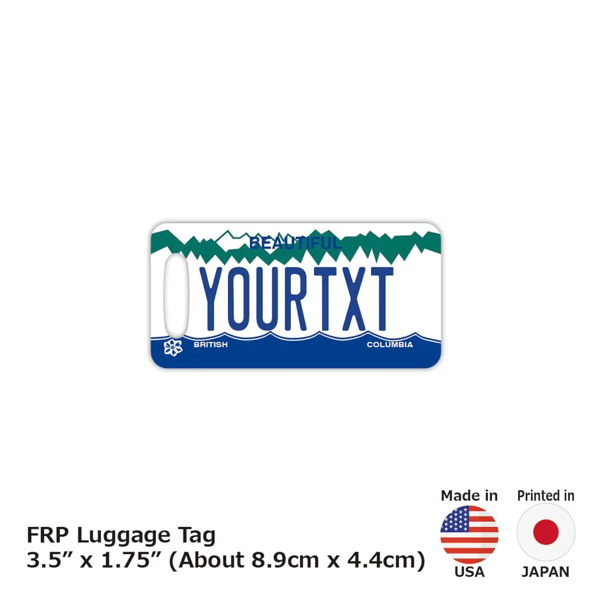 [Etichetta per bagagli] British Columbia personalizzata/originale a forma di targa canadese, elegante, anti-smarrimento