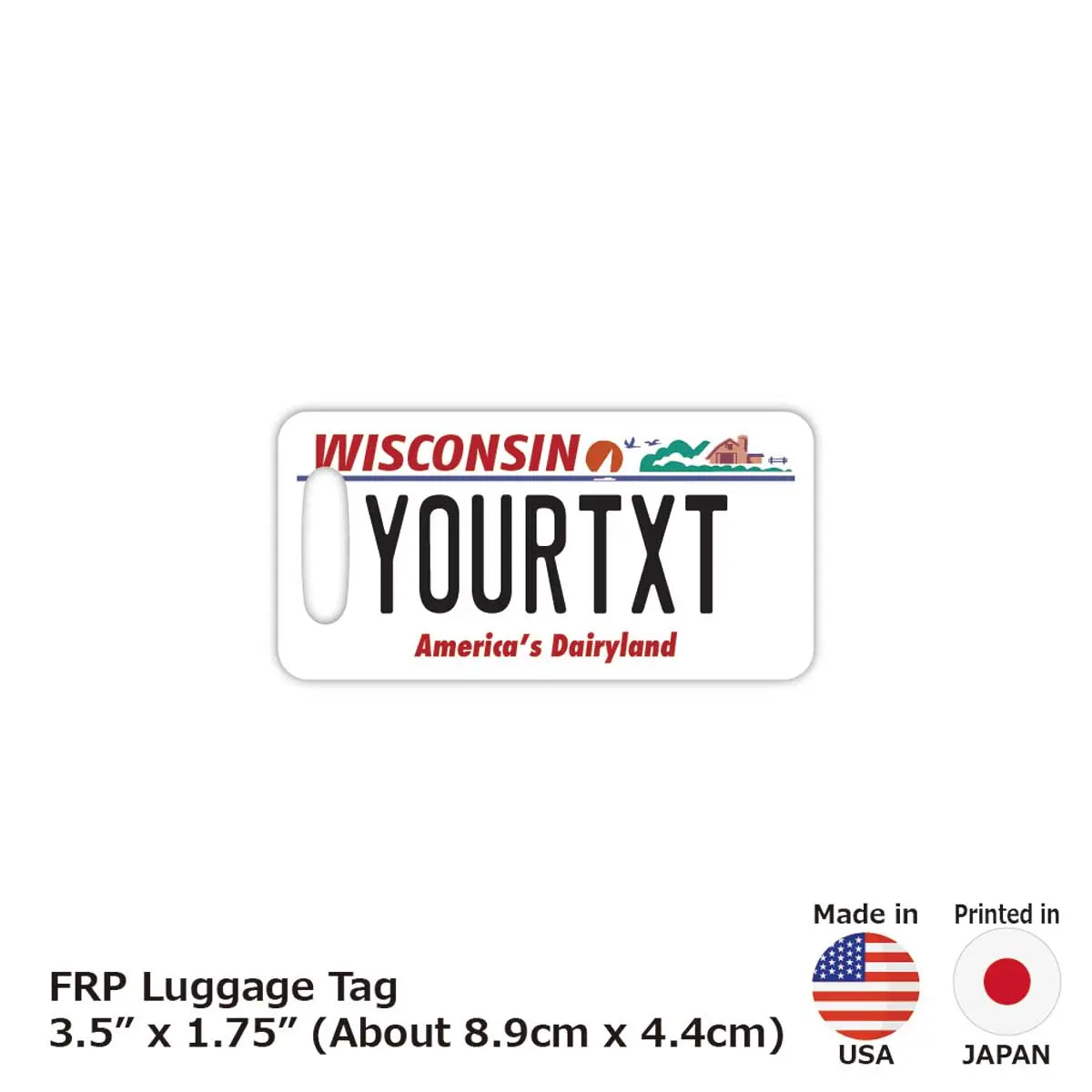 【Etichetta per bagaglio】Wisconsin/Targa originale americana - Elegante - Targhetta anti-smarrimento