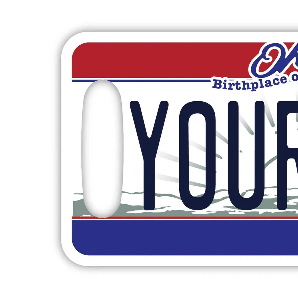 【Etichetta per Bagagli】Ohio/Originale targa americana a forma di targa automobilistica - Elegante - Targhetta identificativa per prevenire lo smarrimento