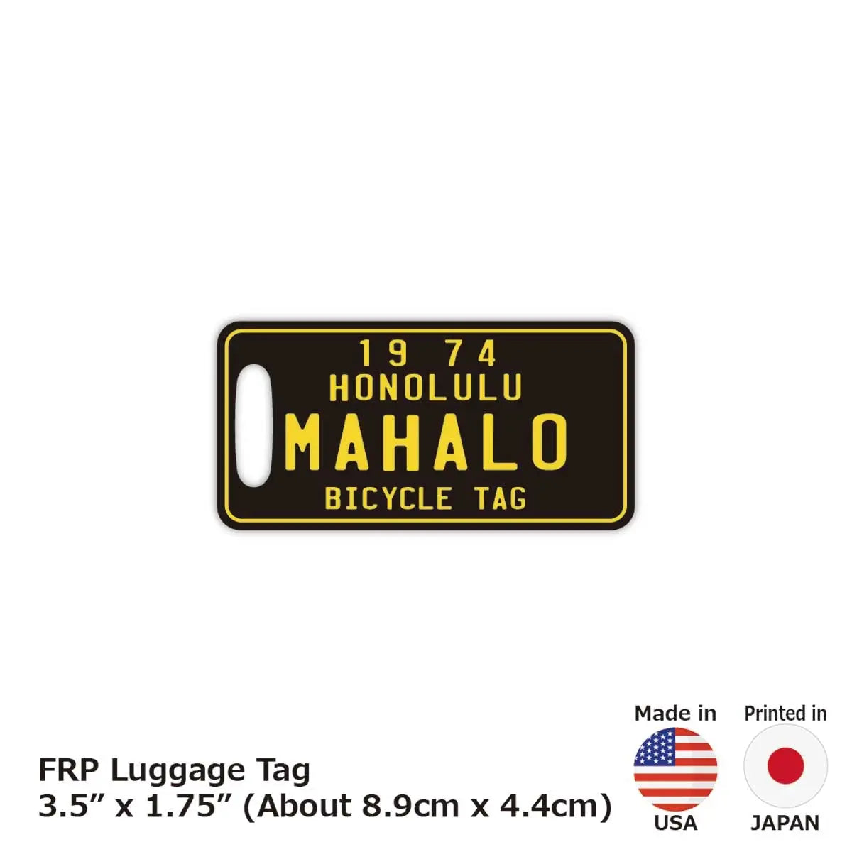 【Etichetta per bagagli】Stile hawaiano a forma di targa di bicicletta - Nero/Targa americana originale - Elegante - Anti-smarrimento