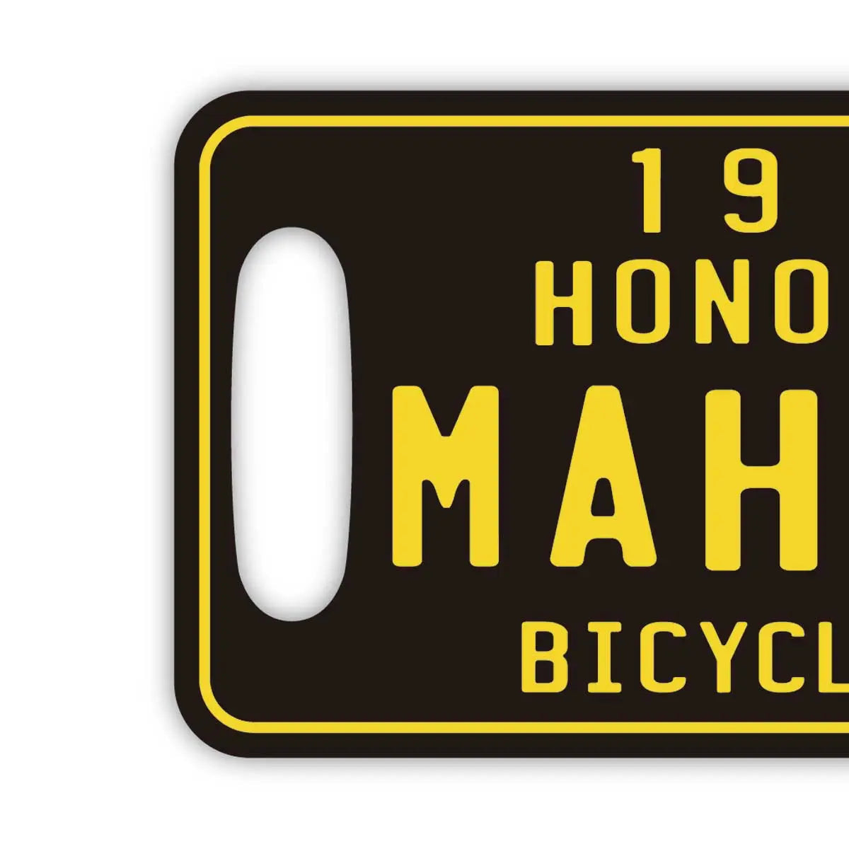 【Etichetta per bagagli】Stile hawaiano a forma di targa di bicicletta - Nero/Targa americana originale - Elegante - Anti-smarrimento