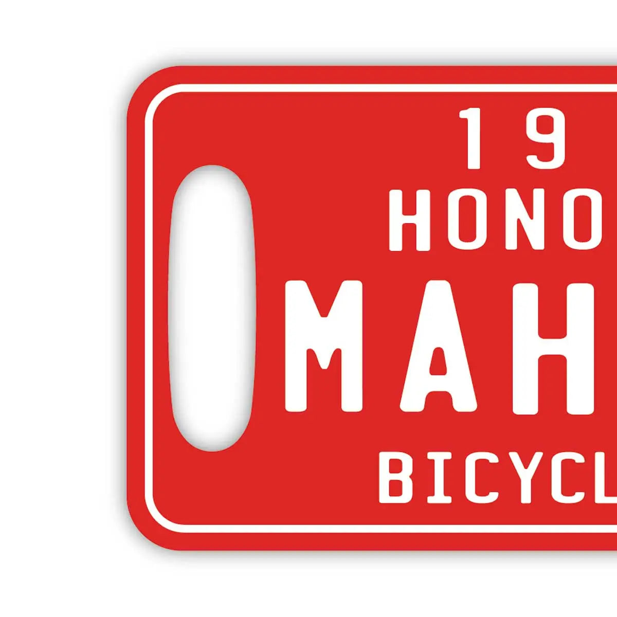 [Targhetta per bagagli] Stile "Hawaiian Bike Tag" - Rosso / Originale a forma di targa americana - Elegante - Anti-smarrimento