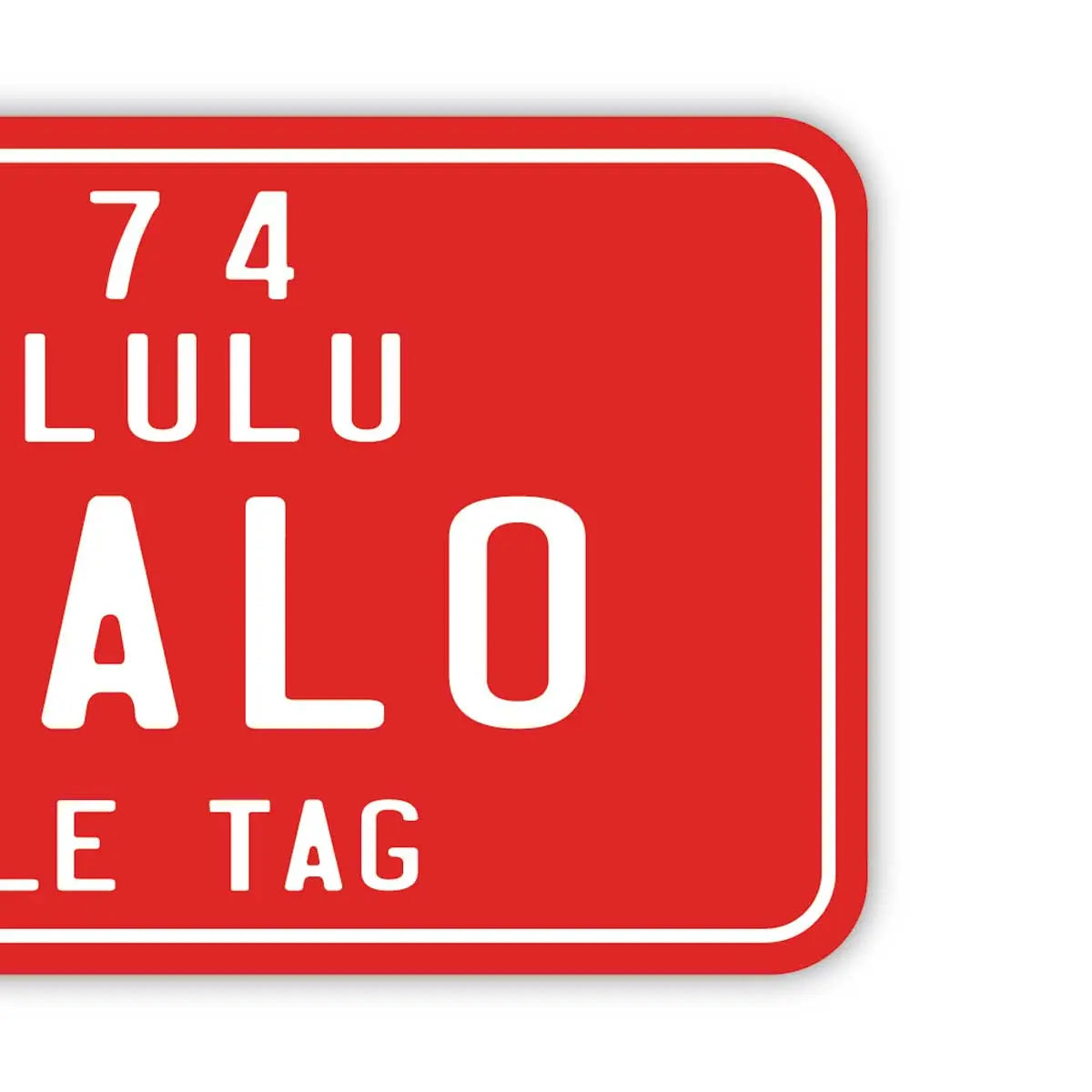 [Targhetta per bagagli] Stile "Hawaiian Bike Tag" - Rosso / Originale a forma di targa americana - Elegante - Anti-smarrimento