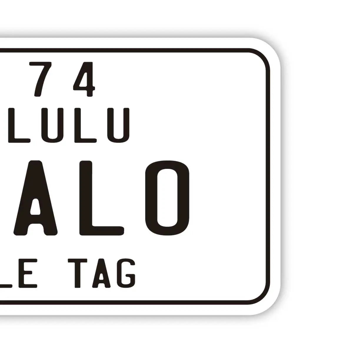 [Targhetta per bagagli] Stile targhetta da bicicletta hawaiana - Bianca / Originale a forma di targa americana - Elegante - Targhetta per prevenzione smarrimento