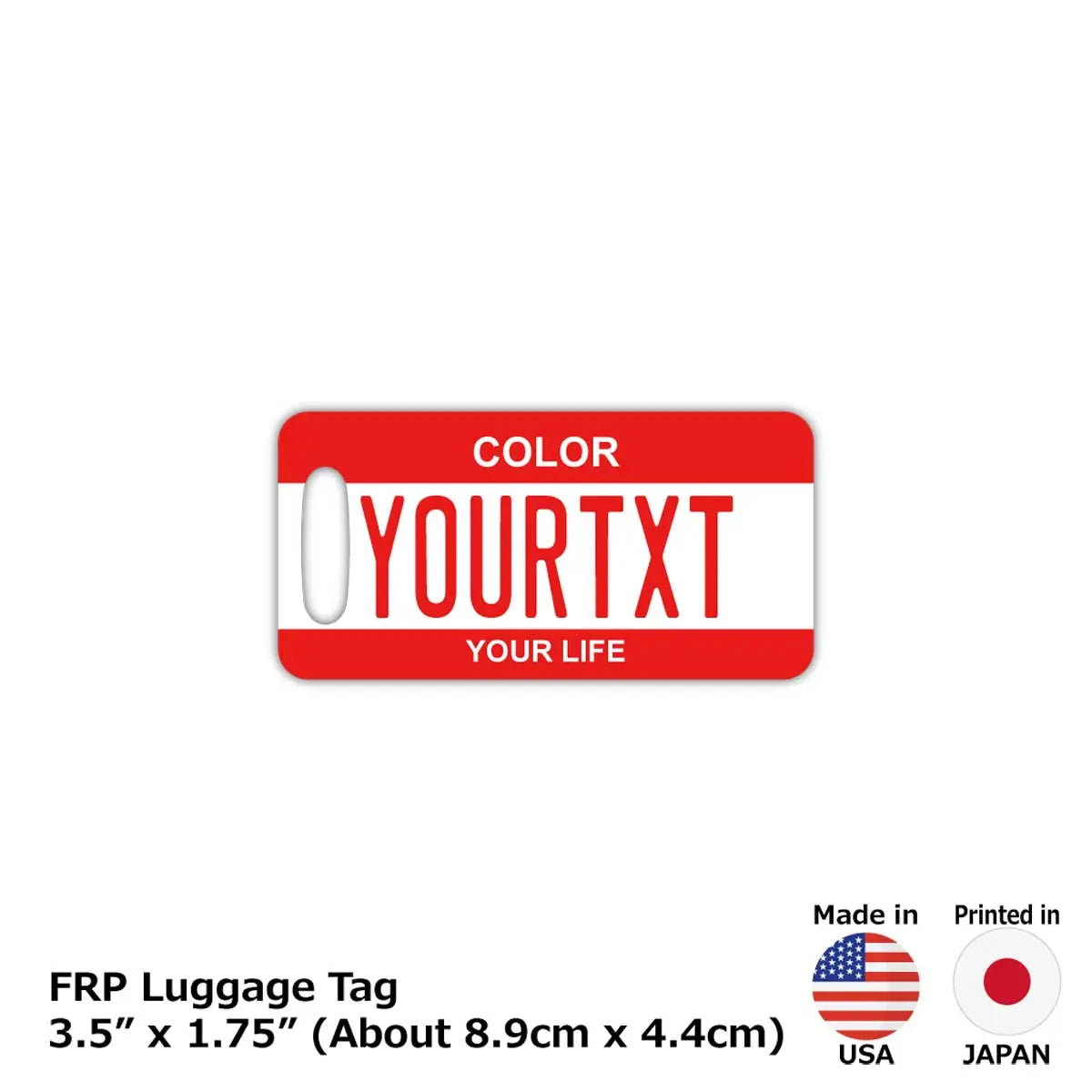 【Etichetta per bagagli】Colore: Rosso / Design originale targa americana / Elegante / Etichetta anti-smarrimento