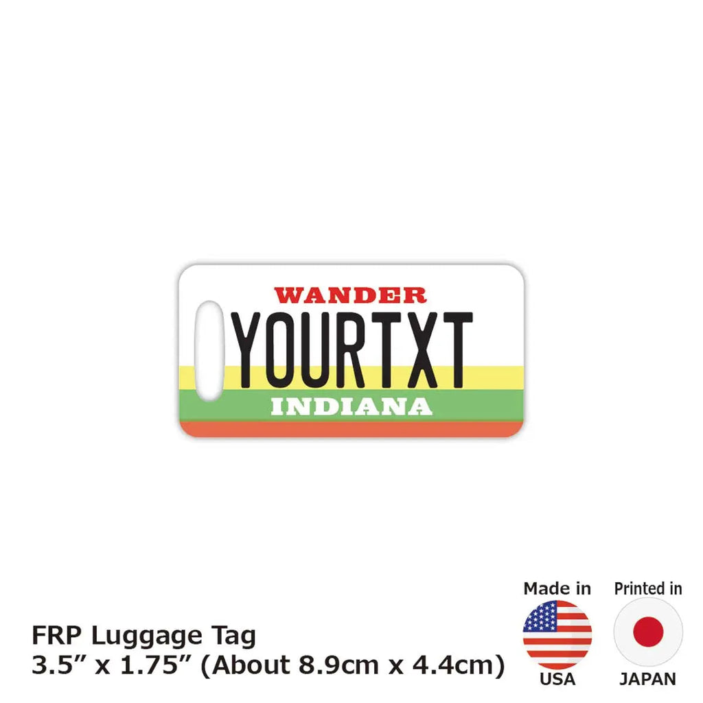 【Targhetta per bagaglio】 Indiana / Targhetta a forma di targa americana originale, elegante, anti-smarrimento