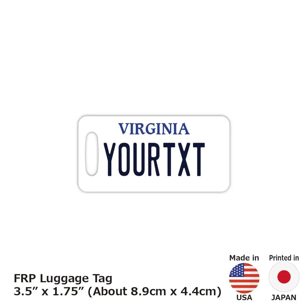【Targhetta per bagagli】Virginia/Originale, a forma di targa americana, elegante, tag anti-smarrimento