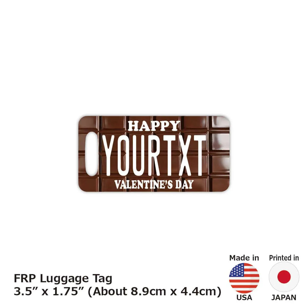 [Targhetta per bagaglio] Tavoletta di cioccolato (San Valentino) / A forma di targa americana originale, elegante, anti-smarrimento