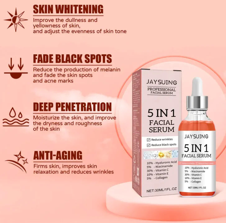 GlowBoost 5-in-1 Anti-Aging Serum | Niacinamide, Hyaluronic Acid & Collagen for Radiant Skin