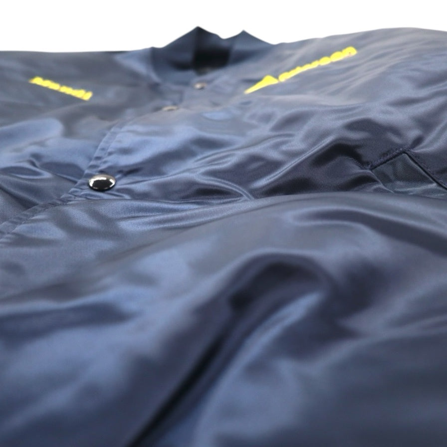 Giubbotto college vintage anni '90 Made in USA GAME Sportswear M Blu navy Fodera trapuntata Ricamo aziendale US