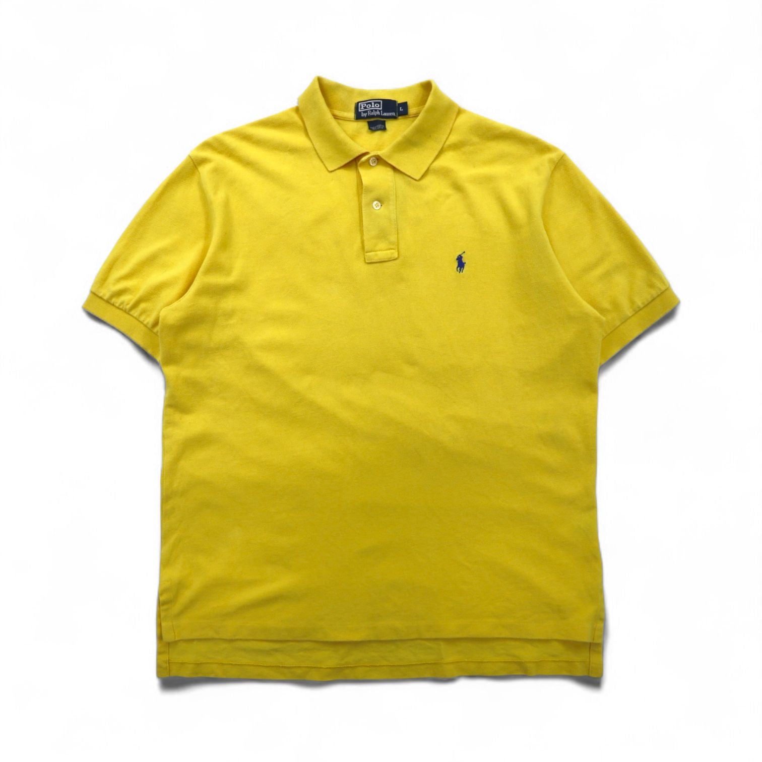 Polo by Ralph Lauren Polo anni '90, taglia L, giallo, cotone piqué, ricamo small pony