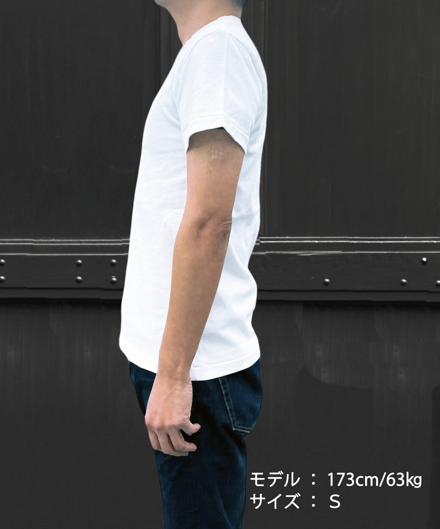 T-SHIRT A MANICA CORTA IN JERSEY DI COTONE INDIGO／INDIGO