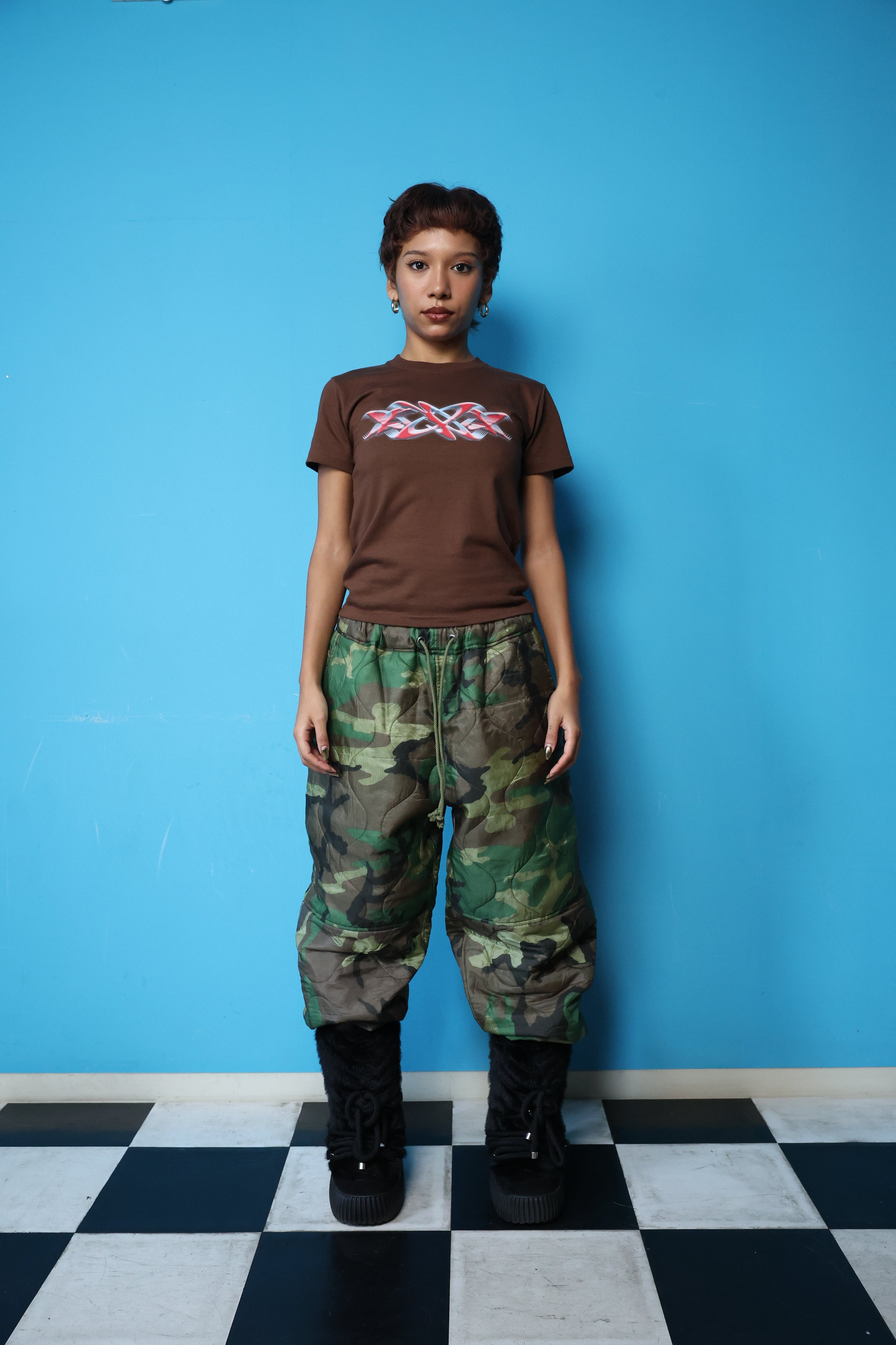 T-SHIRT TRIPLO 036 DA DONNA (MARRONE)