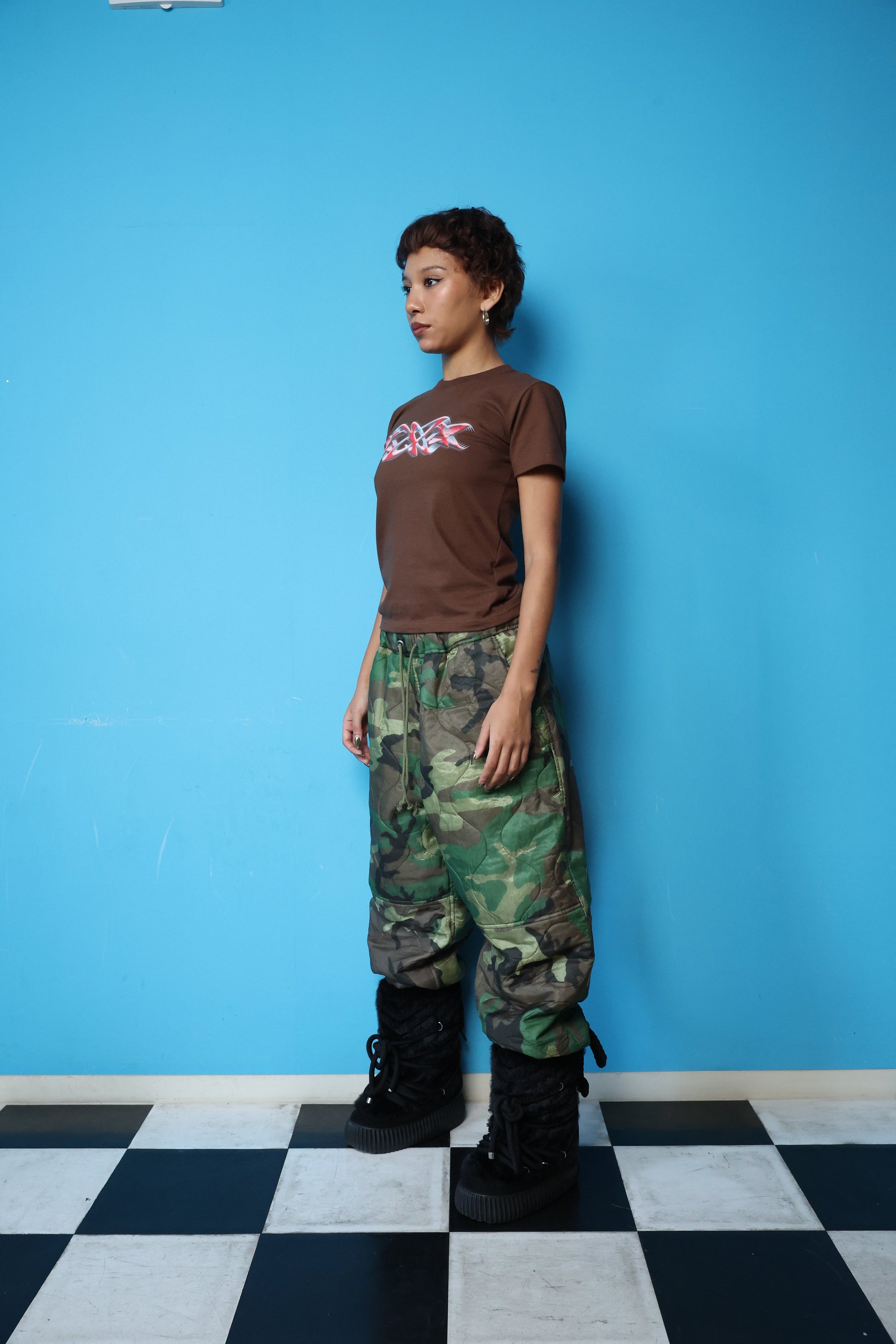 T-SHIRT TRIPLO 036 DA DONNA (MARRONE)