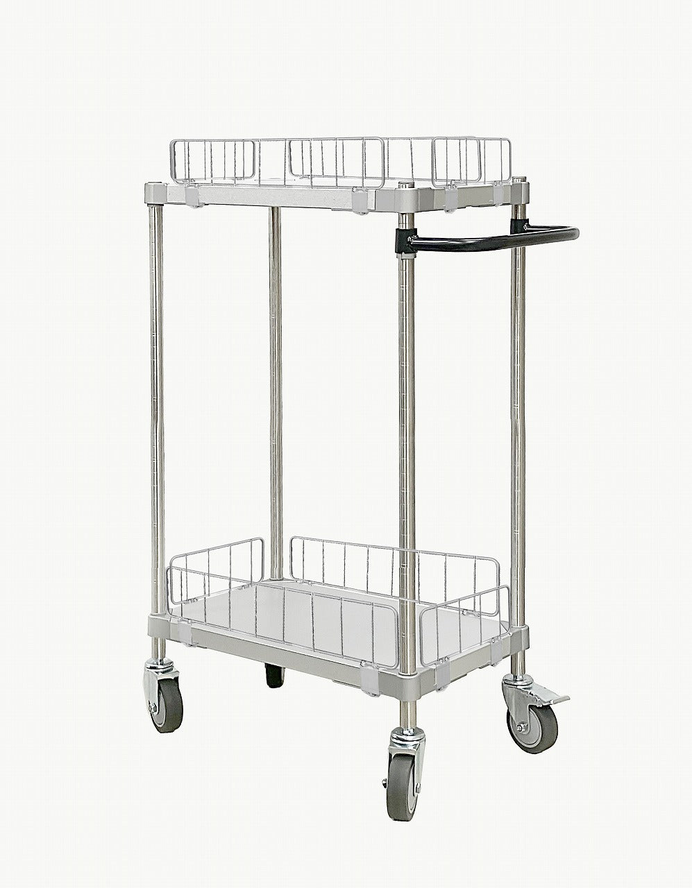 PROFACE Carrello in lamiera Galvalume con protezione, 35x60, 2 ripiani, pali da 900 mm, con maniglia
