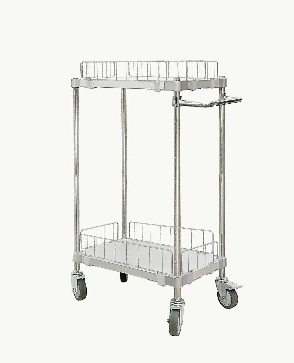 PROFACE Carrello in lamiera Galvalume con protezione, 35x60, 2 ripiani, pali da 900 mm, con maniglia