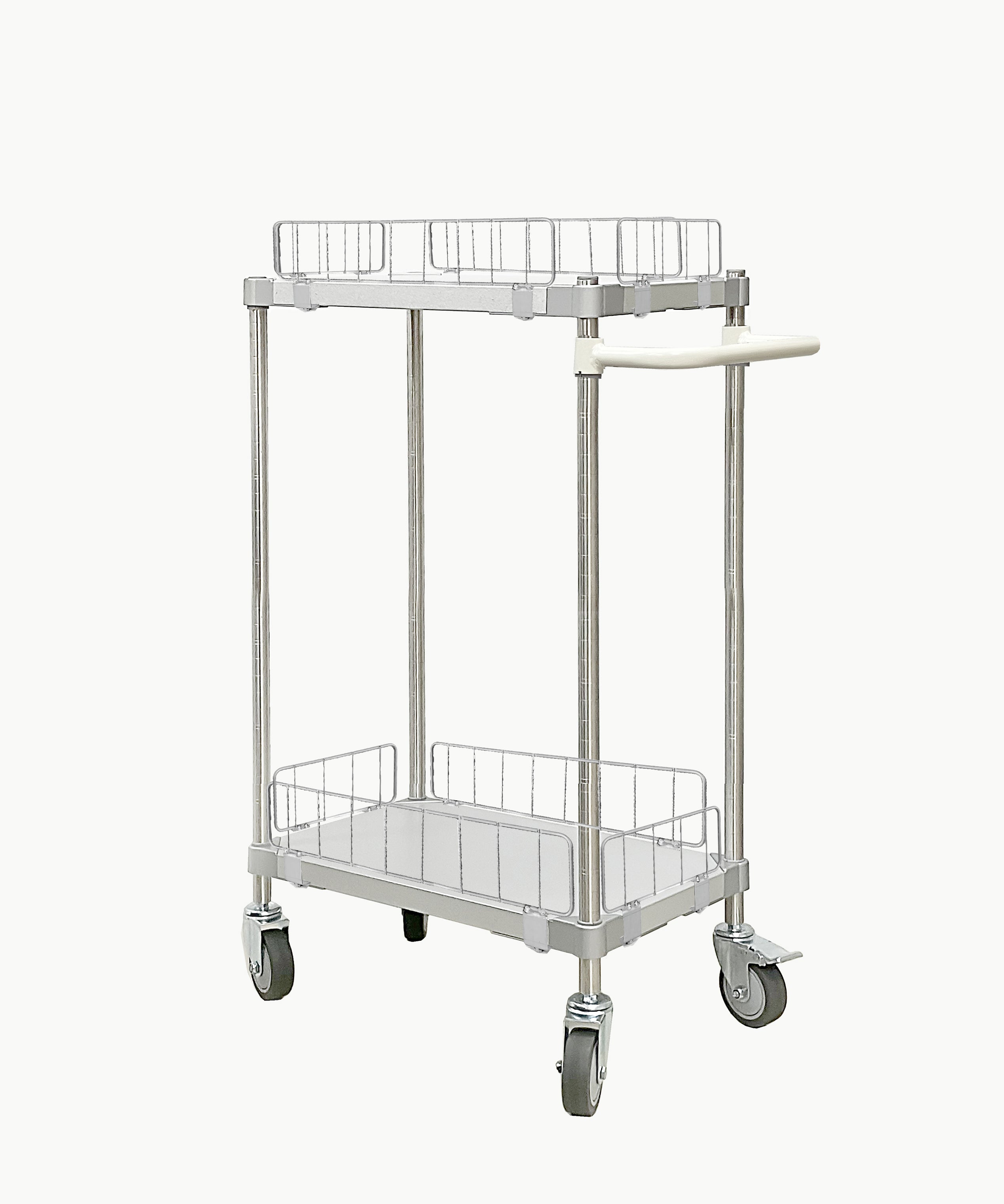 PROFACE Carrello in lamiera Galvalume con protezione, 35x60, 2 ripiani, pali da 900 mm, con maniglia
