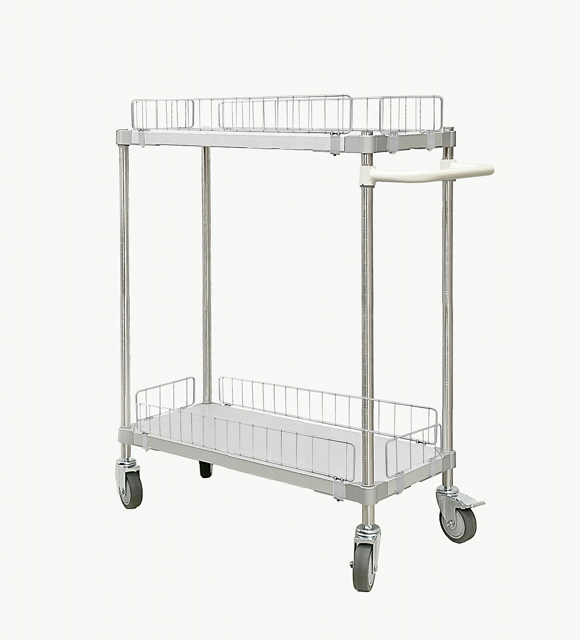 PROFACE Carrello in lamiera Galvalume con protezione perimetrale 35x90 2 ripiani Pali 1200 con maniglie