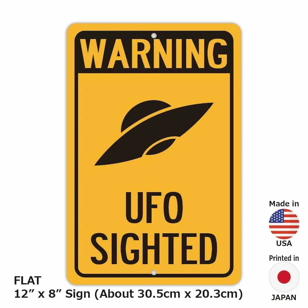 【Targhetta rettangolare】Attenzione! Apparizioni UFO/Targhetta originale americana (circa 20x30cm)