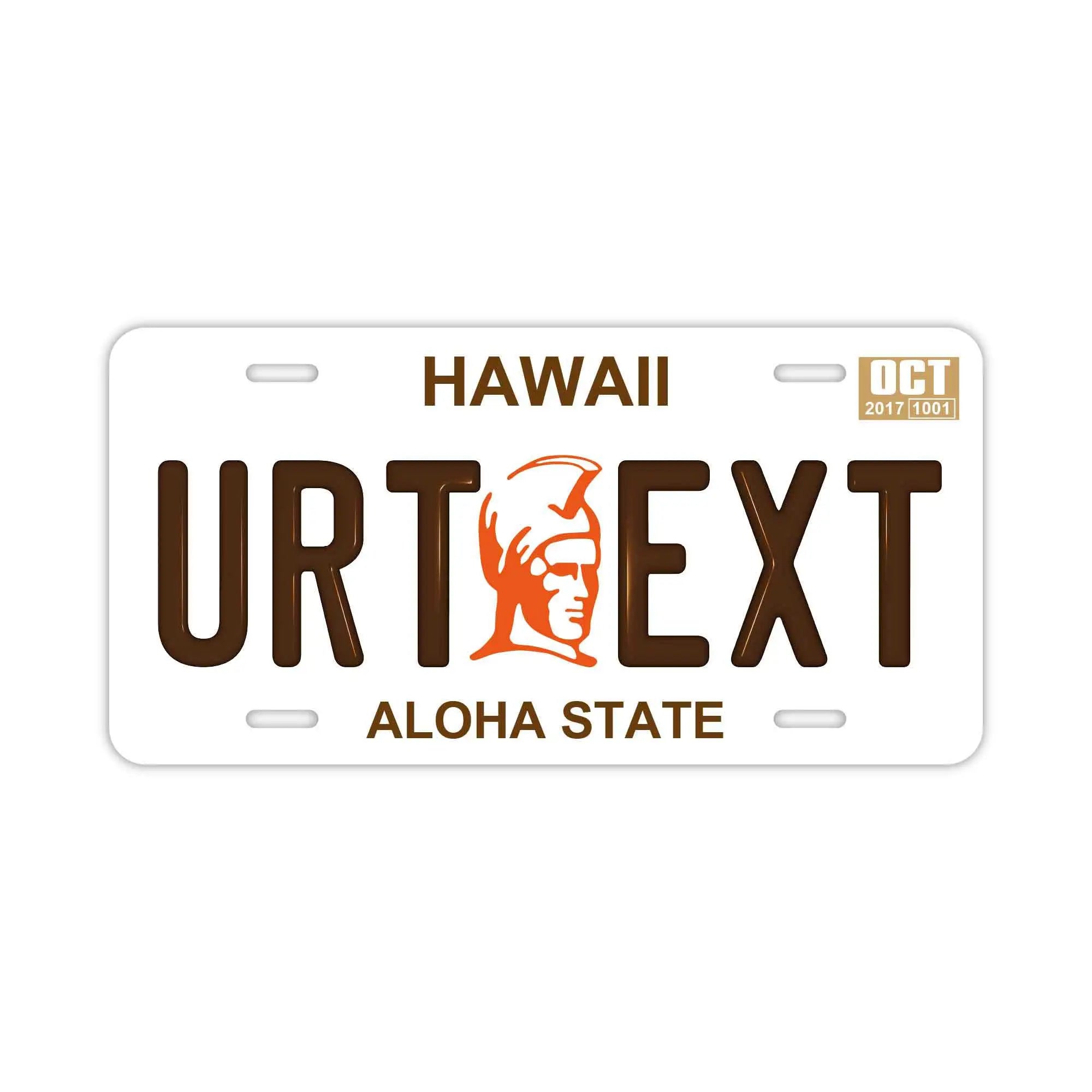 Targa personalizzata a forma di targa automobilistica [Grande, per auto USA] Hawaii - Re Kamehameha / Targa originale americana goffrata, targa decorativa