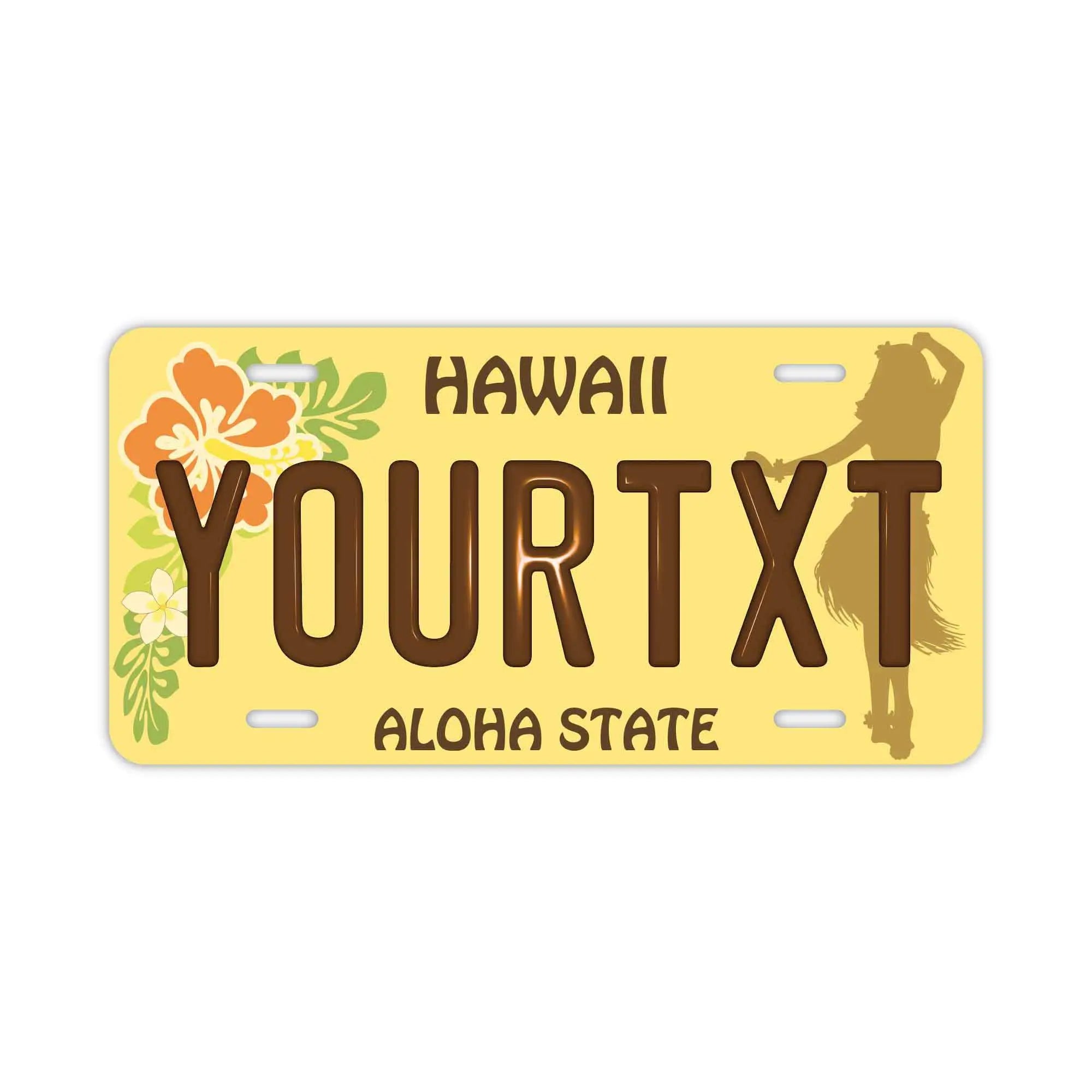 Targa personalizzata per auto USA (grande) - Hawaii Hula Girl / Targa americana originale in rilievo - Targa decorativa