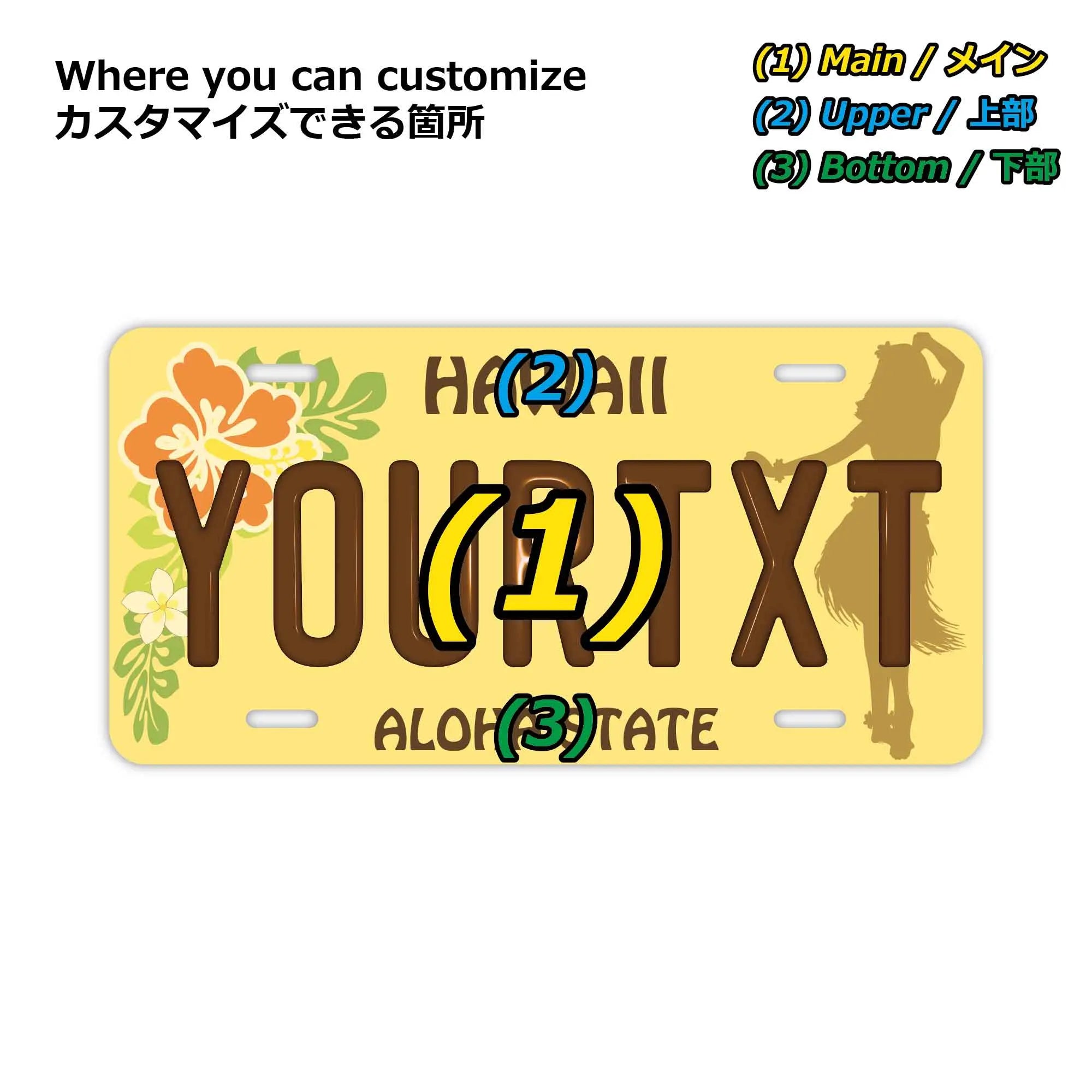 Targa personalizzata per auto USA (grande) - Hawaii Hula Girl / Targa americana originale in rilievo - Targa decorativa