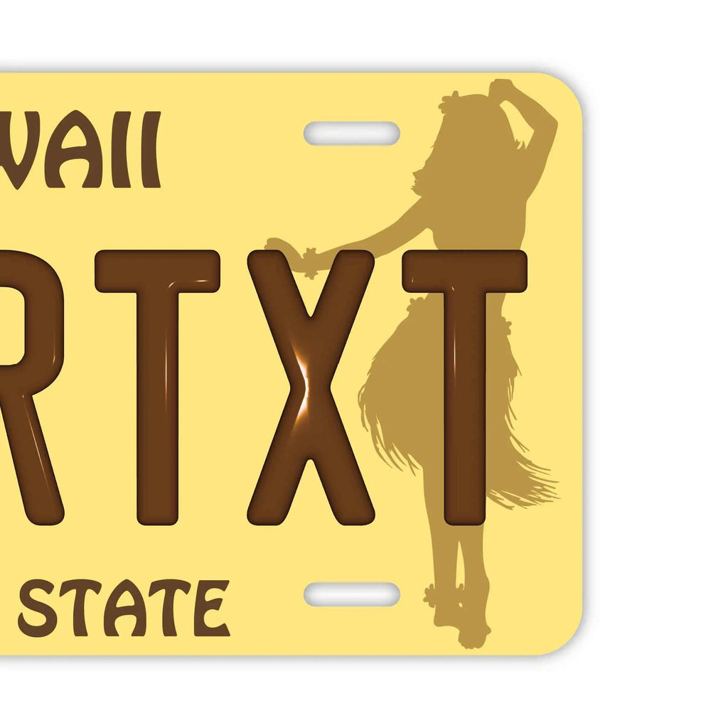 Targa personalizzata per auto USA (grande) - Hawaii Hula Girl / Targa americana originale in rilievo - Targa decorativa