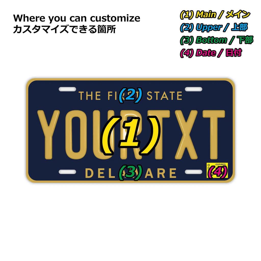 Targa personalizzata - DE/DELAWARE - Grande per veicoli USA - Targhe americane originali in rilievo - Targa decorativa