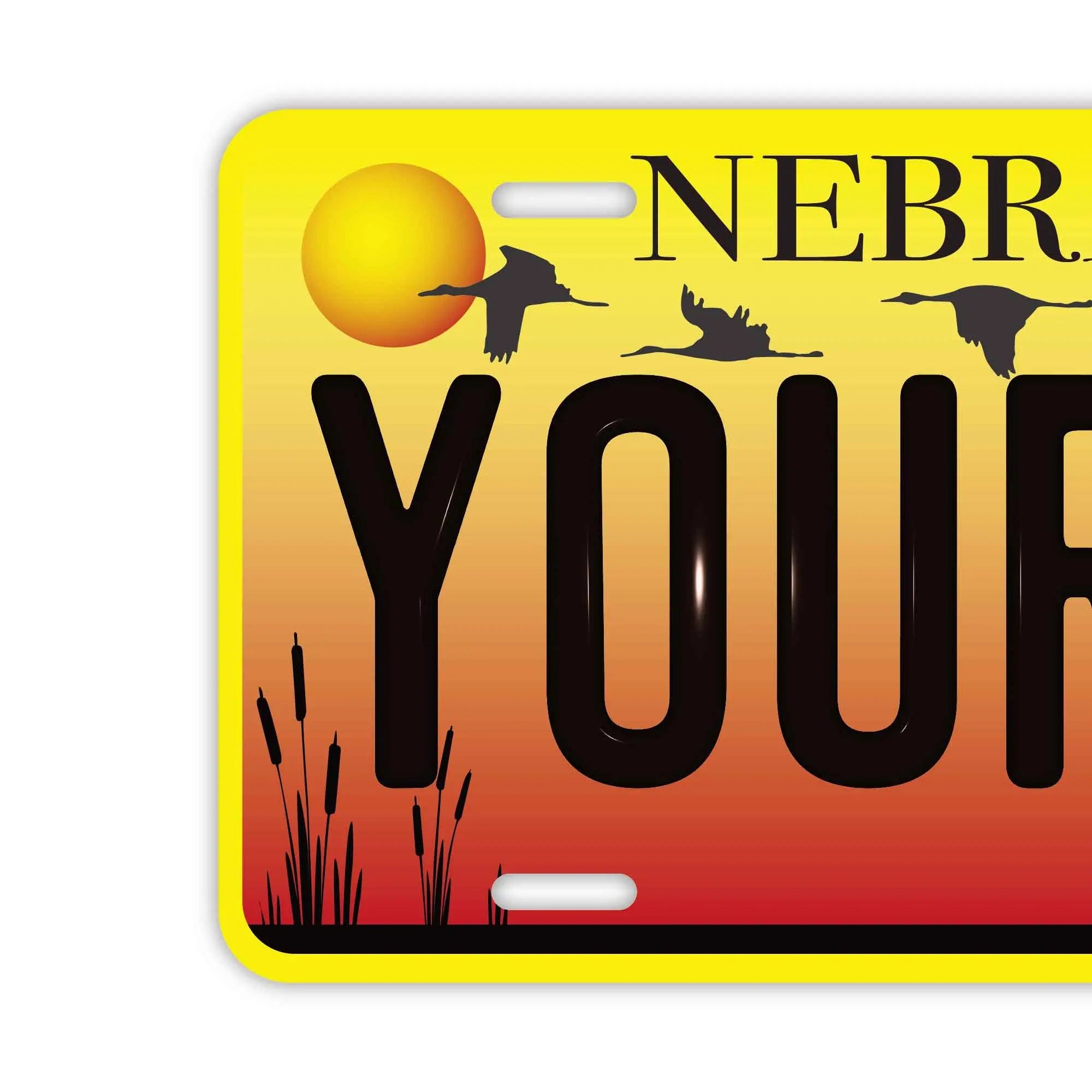 Targhetta decorativa personalizzata a forma di targa automobilistica [Grande - per auto USA] Nebraska/Targa americana originale in rilievo Targhetta personalizzata di design