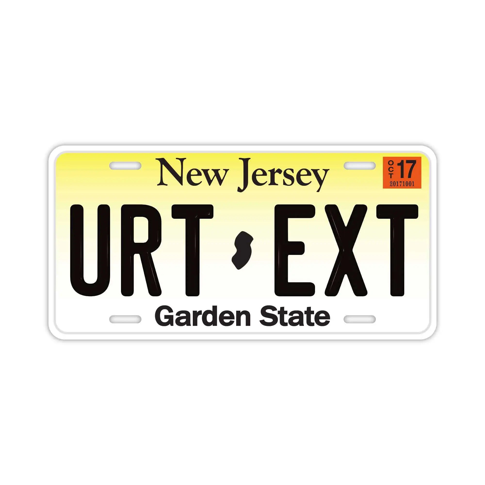 Targa personalizzata a forma di targa automobilistica [Grande - per auto USA] New Jersey/Targa Americana Originale in rilievo Targa Segnaletica di Design