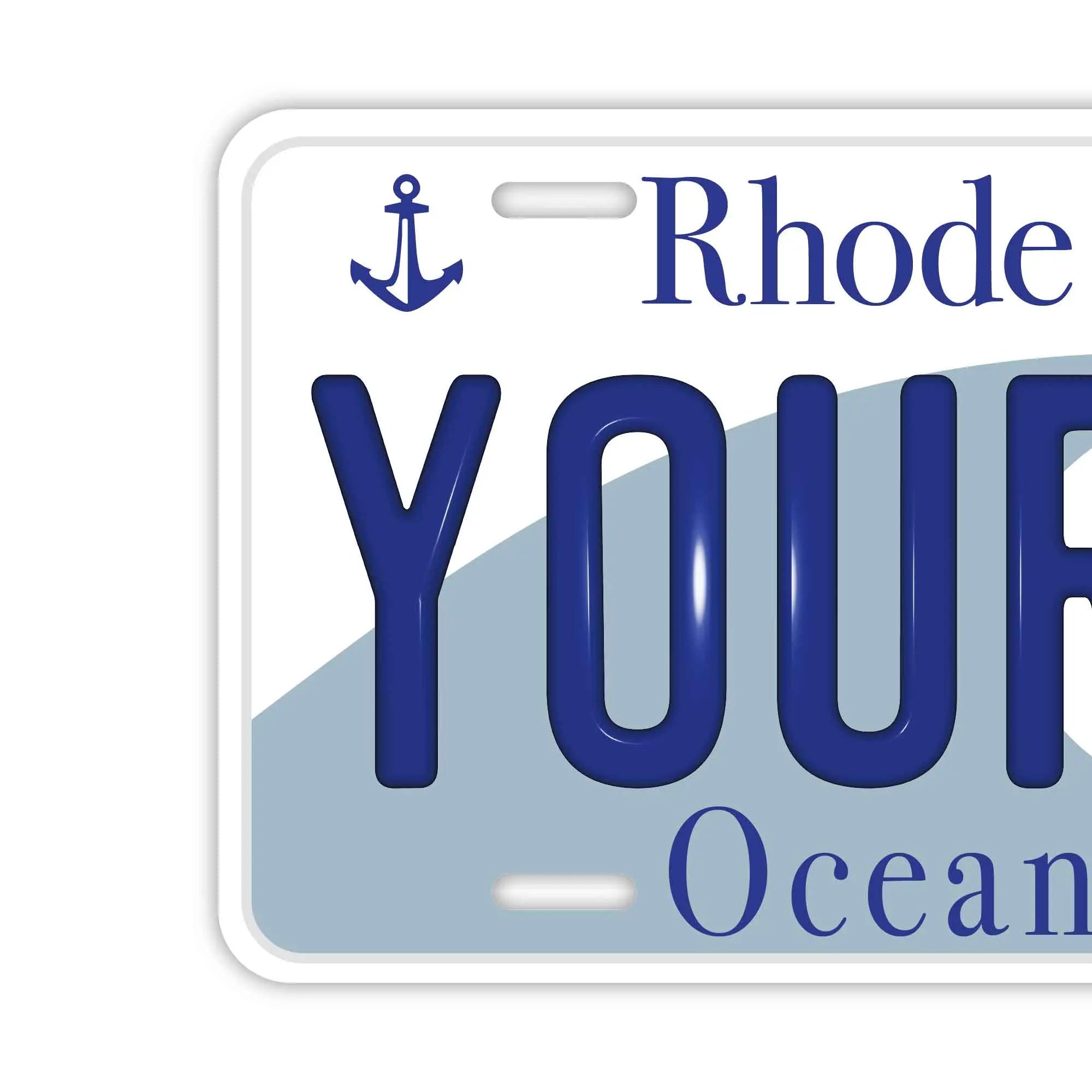 Insegna personalizzata tipo targa [grande, per auto USA] Rhode Island/Targa originale americana in rilievo, elegante insegna per targa