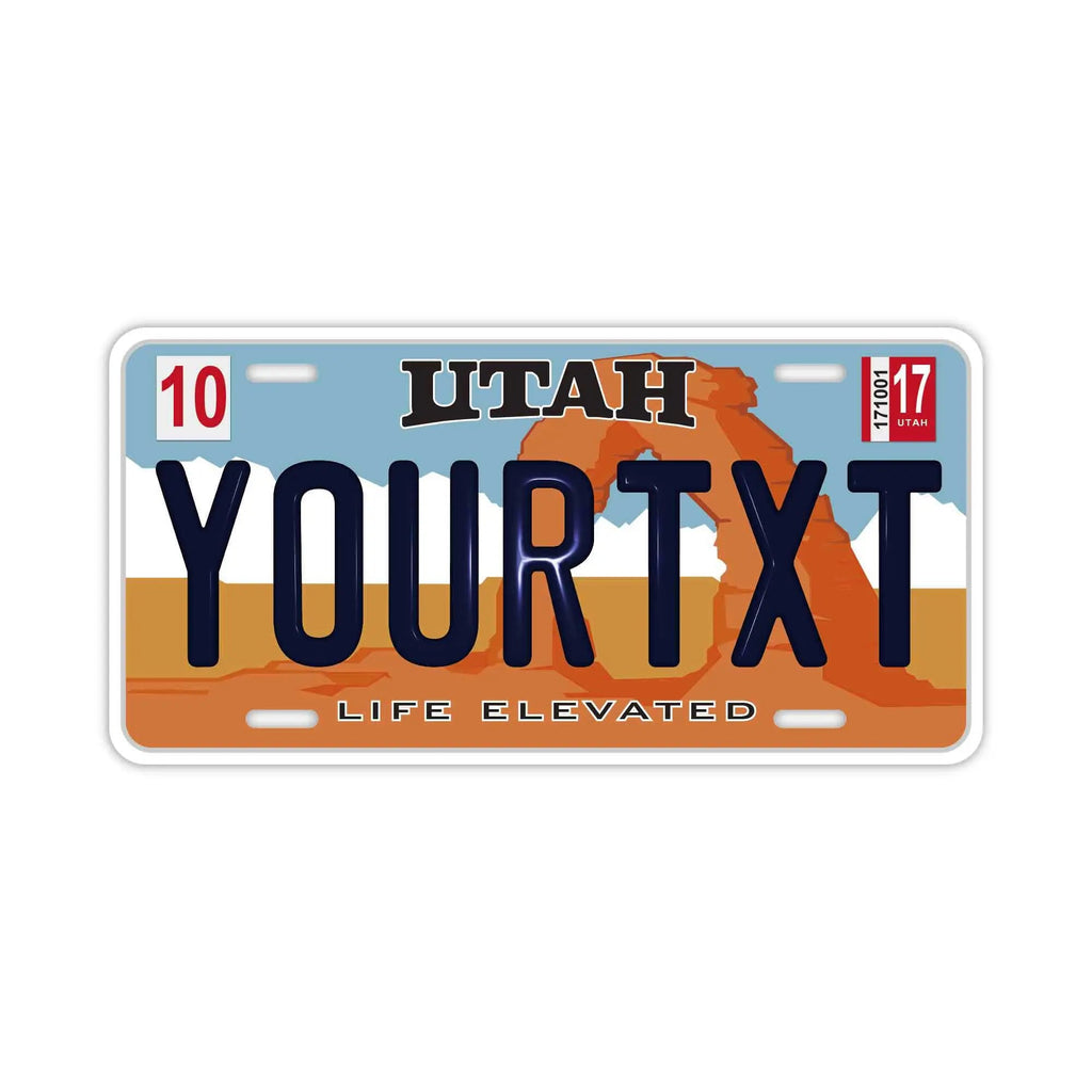 Targa personalizzata - Grande, per auto USA - Utah/Targa originale americana in rilievo, decorativa per insegna esterna