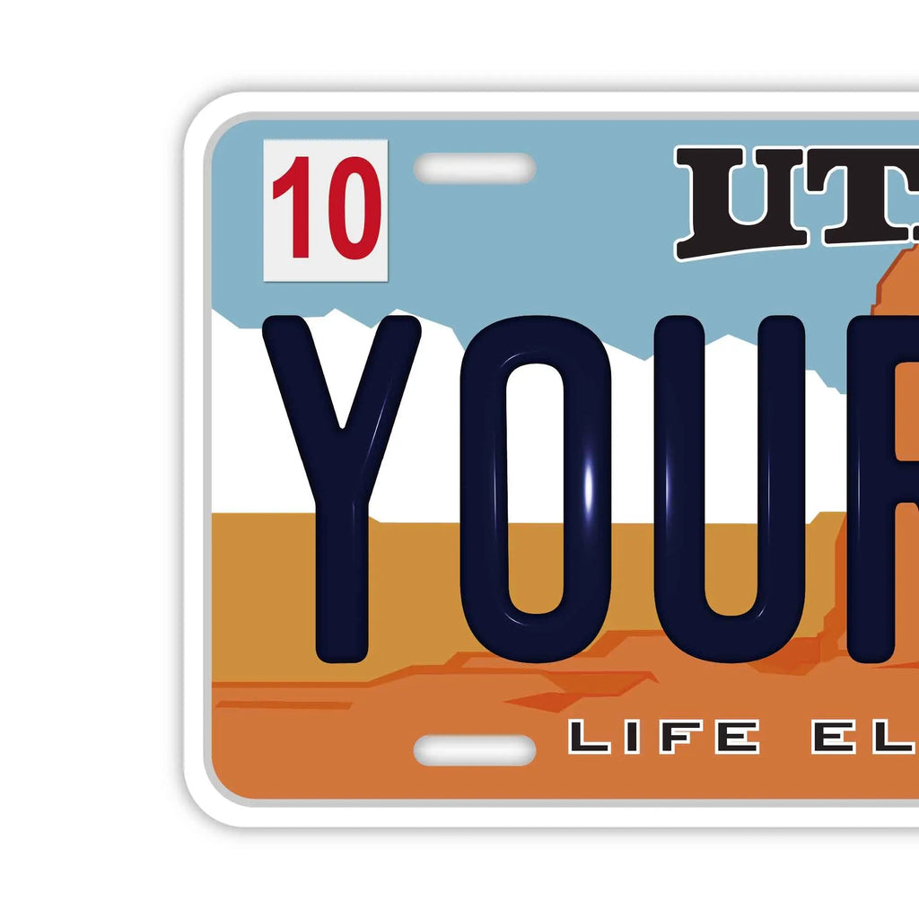Targa personalizzata - Grande, per auto USA - Utah/Targa originale americana in rilievo, decorativa per insegna esterna