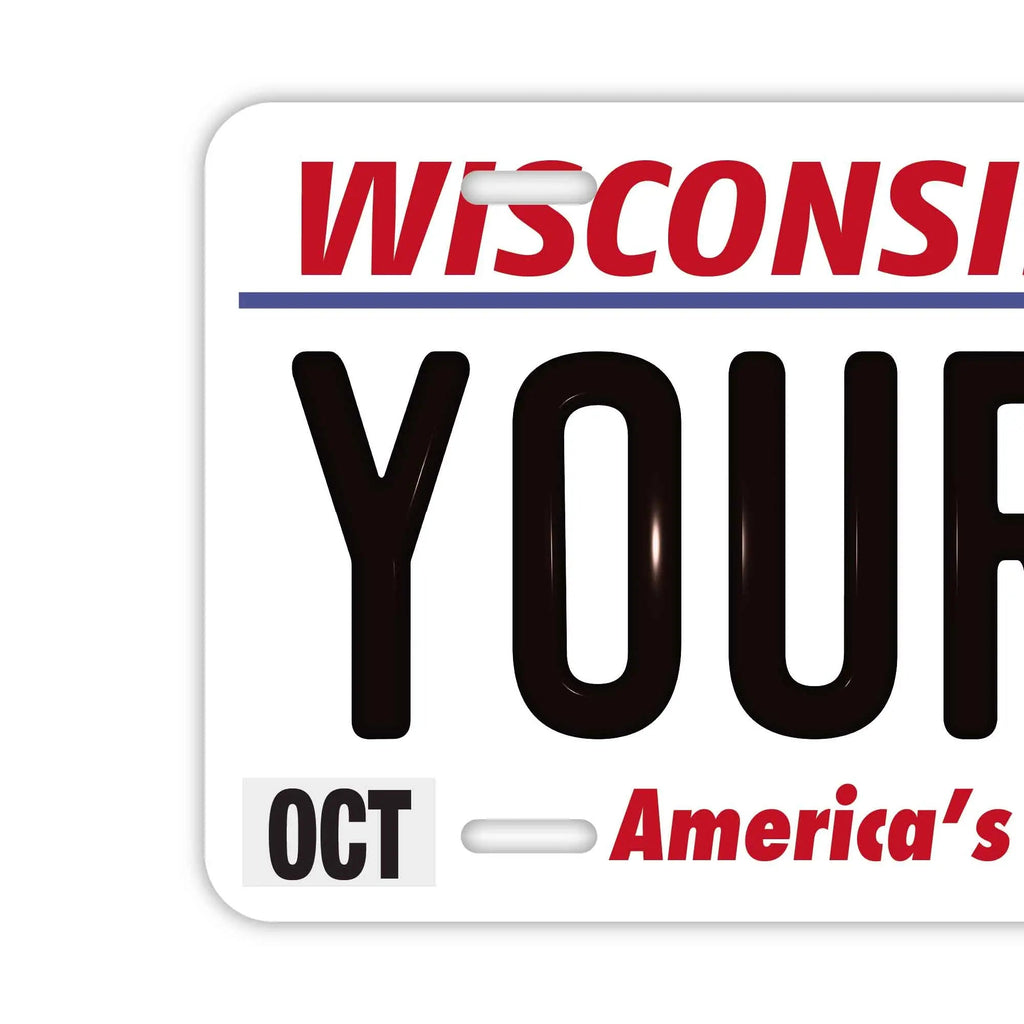 Targa personalizzata a rilievo [Grande, per auto americane] Wisconsin / Targa originale americana a rilievo insegna decorativa