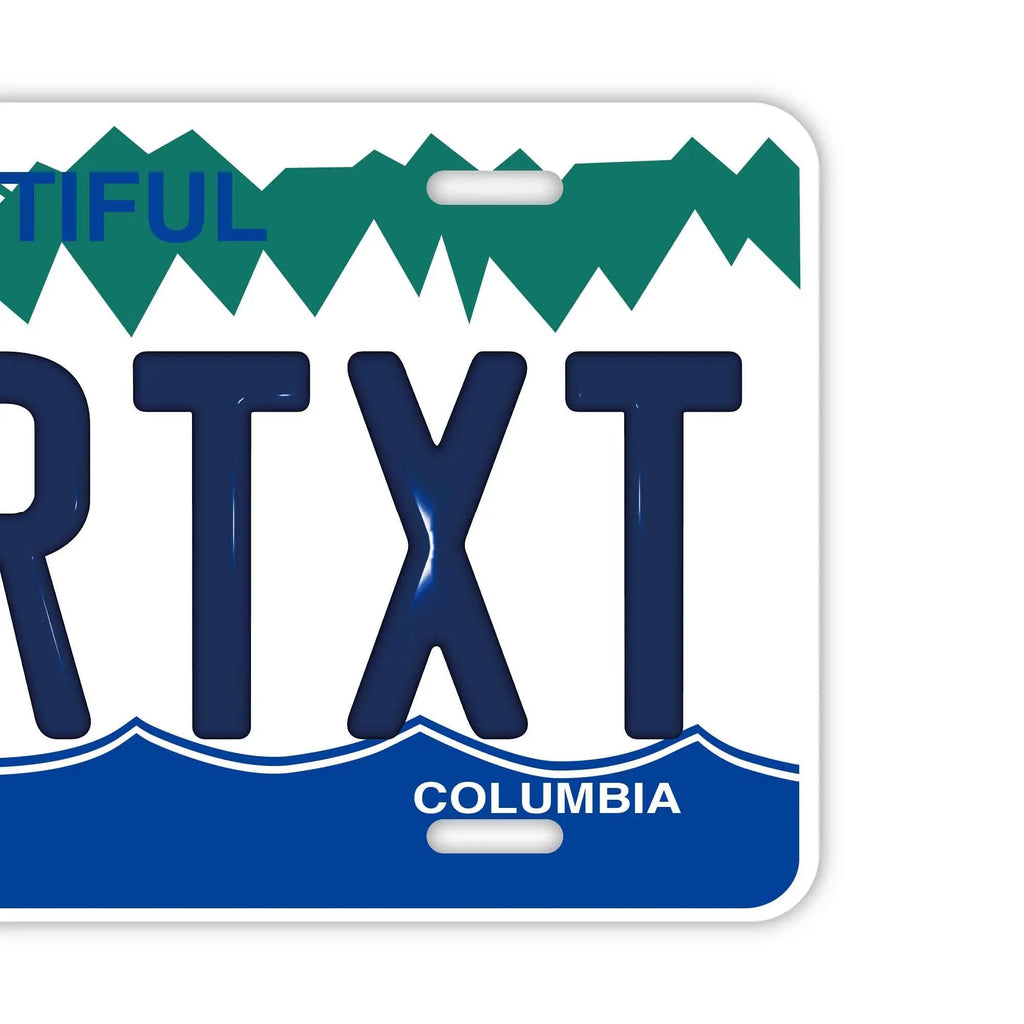 Targa personalizzata - grande formato, modello USA - Columbia Britannica Personalizzata/Originale Targa canadese in rilievo Insegna elegante