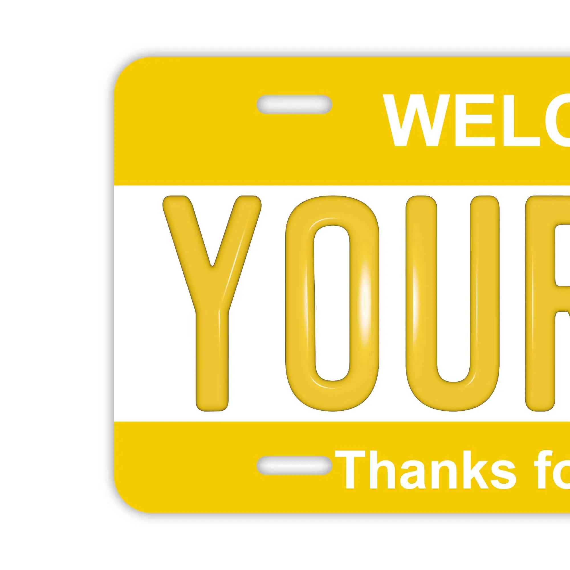 Targa personalizzata tipo "license plate" [Grande - per auto USA] Colore: Giallo / Targa originale americana con numeri a rilievo Targhetta personalizzata di design